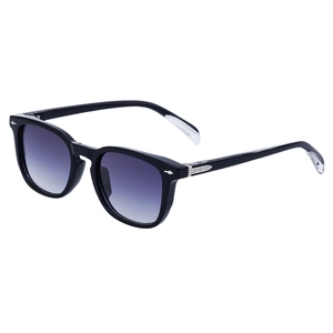 Vintage square frame sunglasses with black frames and purple gradient lenses