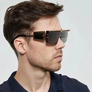 Square Sunglasses With Metal Top Bar PC Frame UV400 Protection Outdoor Fashion Y2K Steampunk Industrial Shades For Men