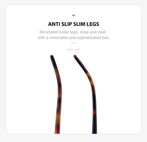 Detail view of anti-slip slim sunglasses legs with classic tortoiseshell pattern design