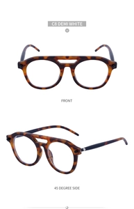 Front and side view of steampunk tortoise shell sunglasses with double bridge design