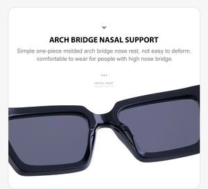 Macro detail of ergonomic arch bridge nose pads on vintage square frame sunglasses