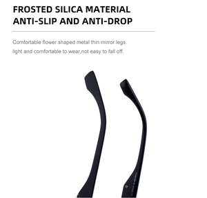 Détail de la branche de lunettes en silicone noir givré avec code de taille et antidérapant