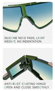 Détails des lunettes de cyclisme avec plaquettes en silicone et charnières durables