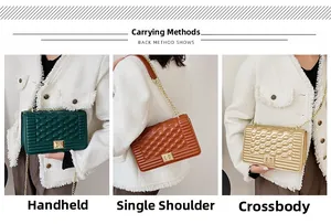 Détails des sacs à chaîne montrant les styles porté main, épaule et bandoulière