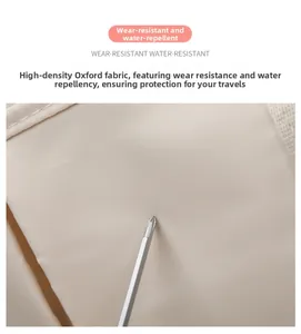 Detail of high-density oxford fabric showing stitching and wear-resistant texture