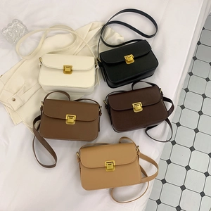 Vintage leather crossbody bags set in five colors with stylish gold twist locks