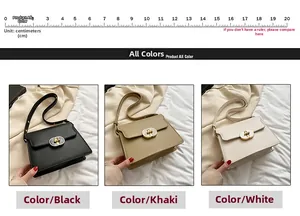 Comparaison détaillée de petits sacs carrés minimalistes en noir, kaki et blanc crème