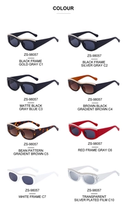 Multiple color options for retro cat eye sunglasses showing 8 different frame styles