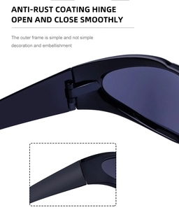 Detail des rostfreien Scharniers für sanftes Öffnen der Y2K Sport-Radsonnenbrille