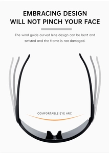 Vue macro des lunettes de soleil de sport noires flexibles avec verres incurvés