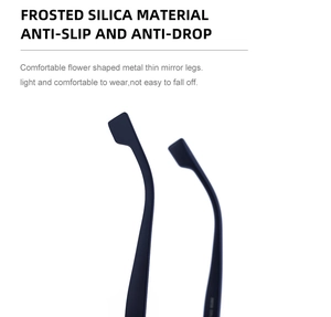 Détail de branches métalliques fines avec silicone givré noir pour confort antidérapant