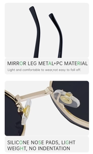 Détails des branches en métal-PC et plaquettes en silicone sur lunettes légères