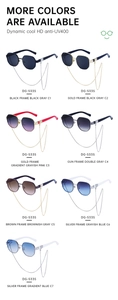 Matrice de lunettes de soleil géométriques DG-5335 avec chaînes métalliques en sept couleurs