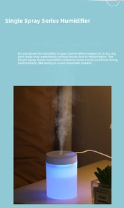 Kompakter USB-Desktop-Luftbefeuchter mit Sprühnebel und blauem LED-Stimmungslicht