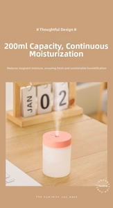 Rosa Mini Klee USB Luftbefeuchter mit 200ml Fassungsvermögen und mattem Gehäuse