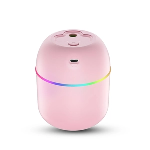 Pink clover mini USB humidifier with RGB light strip for home and car office use