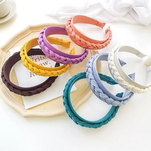 Braided fabric headband collection in assorted colors for women hair styling