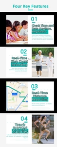 Silicone fitness tracker with pedometer, distance monitor, and calorie tracking features