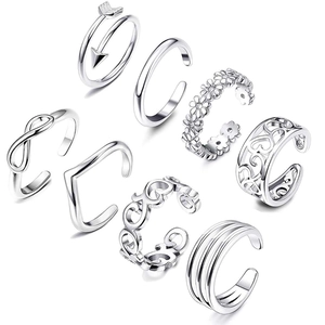 Vintage Carving Floral Toe Rings For Women Adjustable Open Copper Foot Jewelry Beach Vacation Style Arrow Infinity