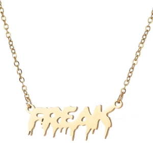 Collier Pendentif Lettre Freak Acier Inoxydable Style Police Liquide Mode Bijoux Chaîne De Clavicule Pour Femmes