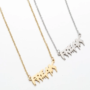 Collier minimaliste FREAK en acier inoxydable avec effet goutte en or et en argent