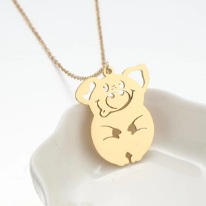 Schattige Cartoon Varken Hanger Ketting Roestvrij Staal Holle Sterrenbeeld Dier Sieraden Voor Vrouwen Dagelijks Cadeau