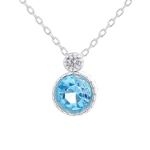 Elegant Heart of the Ocean necklace featuring a light blue crystal pendant on a silver chain