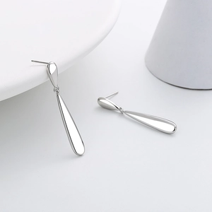 Minimalist Teardrop Dangle Earrings Copper With 925 Sterling Silver Earring Post High Polish Geometric Jewelry For Women