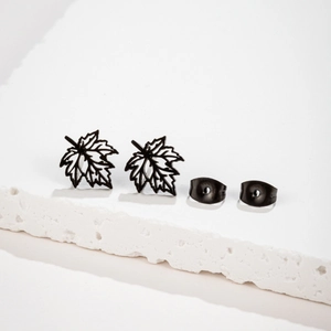 Boucles D Oreilles Feuille D Érable En Acier Inoxydable Design Creux Minimaliste Bijoux Simples Pour Femmes