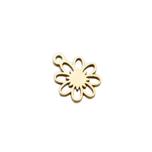 Lot de 5 pendentifs fleur marguerite en acier inoxydable pour bijoux de style vintage