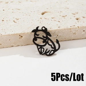 Détail de pendentif buffle noir ajouré pour création de bijoux DIY lot de 5 pièces