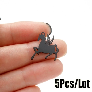Black matte Pegasus metal pendant for DIY jewelry making shown in small size