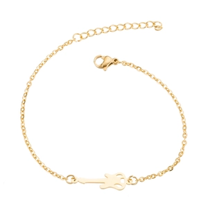 Bracciale minimalista in acciaio inossidabile dorato con ciondolo violino e catena regolabile
