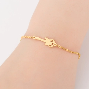 Bracciale Con Ciondolo Chitarra Acciaio Inossidabile Pendente Strumento Musicale Gioielli Minimalisti Per Donne Oro