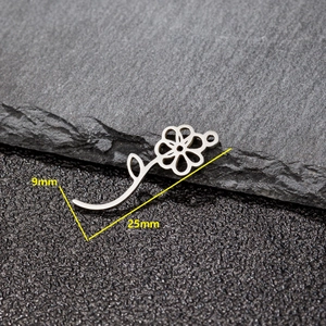 Pendentif fleur en acier inoxydable poli pour bijoux DIY longueur 25mm