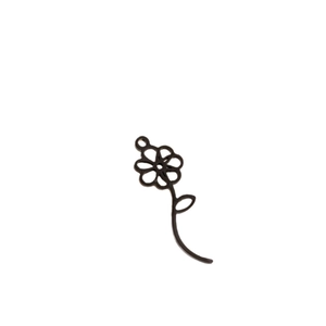 Pendentif fleur noire minimaliste en acier inoxydable pour création de bijoux DIY