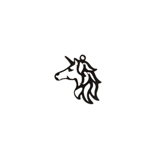 Black unicorn pendant in 18k gold-plated stainless steel for DIY jewelry making