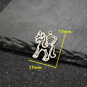 Minimalist stainless steel hollow unicorn wing pendant 17mm jewelry making supply
