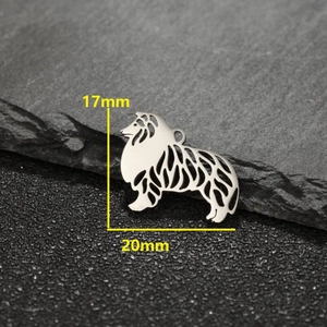 Pendentif chien en acier inoxydable pour création de bijoux DIY 20mm x 17mm