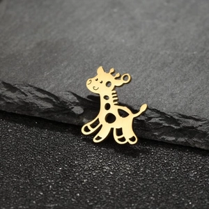 Giraffe Animal Pendant Charm Stainless Steel Hollow Out DIY Jewelry Accessories For Necklace Bracelet Making