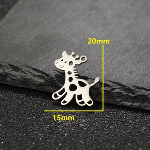 Hollow giraffe stainless steel charm for jewelry making with size dimensions 20mm by 15mm
