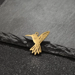 Pendentifs Colibri en Acier Inoxydable Breloques Oiseau Creux pour la Fabrication de Bijoux DIY Accessoires de Collier de Mode pour Femmes
