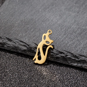 Cat Pendant Stainless Steel Animal Charm Hollow Minimalist Outline For DIY Jewelry Making Necklace Bracelet Accessory