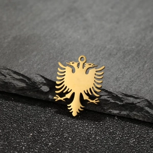 Albania Double Headed Eagle Pendant Necklace Stainless Steel Ethnic National Symbol Fashion Jewelry For Men Women