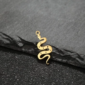 Schlangen Anhänger Edelstahl Hohl Mond Punkt S-Kurve 18K Vergoldet Bohemian Schmuck DIY Zubehör Für Damen