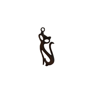 Minimalist hollow cat animal pendant made of stainless steel for DIY jewelry making
