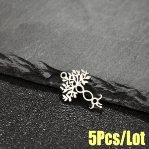 5Pcs/Lot vintage hollow tree of life pendants in stainless steel for DIY jewelry making