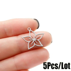 Close-up of hollow star stainless steel pendant with top ring for DIY jewelry making