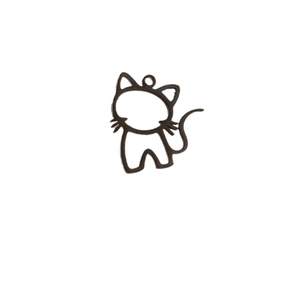 Pendentif chat mignon en acier inoxydable noir pour la création de bijoux DIY et colliers
