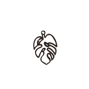Minimalist black stainless steel hollow monstera leaf pendant for DIY jewelry making